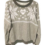 PINK - Victoria's Secret Victoria’s Secret PINK Christmas Winter Sweatshirt Gray Crew Neck snowflake Photo 0