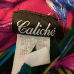 Vintage 90s Maxi Dress Tropical Print Black Magenta Blue Dark Floral Sleeveless Size M Photo 8