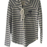 Blue 84 Women's Size Small Nautical Blue Striped Hooded Pull Over Sweater Photo 0