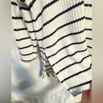 Kaisely  Mock Black & White Striped Waffle Knit Top Size Small Photo 2