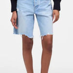 Madewell  The Essex Long Baggy Short Jean Denim Jorts Raw Hem NWT‎ Size 33 Photo 0