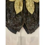 Scala VTG Madame Butterfly Black & Gold Hand Sewn Beaded 100% Silk Top Photo 3