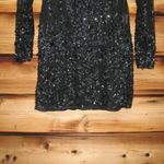 Mac Duggal   10976 Black Long Sleeve Sheer Embellished Mini Dress Photo 7