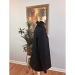 Cato  Pea Coat Womens M Black Blended Wool 4 Button Front Long Sleeve Studded Photo 6