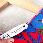 ZARA Draped Floral Print Long Sleeve Cropped Top Photo 1