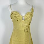 Farm Rio NWOT  Linen Sand 3d Flower Midi Dress Size L Photo 4