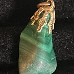 Crystal Gemstone 4 Piece Pendant Collection Citrine Malachite Agate Carnelian Blue Photo 3