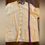 Karen Scott 100% Wool  Full Button Cardigan Gold Knot Front Pockets Australia Photo 6