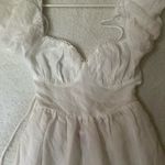Princess Polly  “Danny” White Cottagecore Midi Dress Puff Sleeve Tiered Photo 5