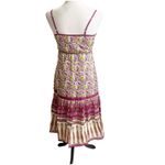 Anthropologie Chaudry Raga Madi Dress Floral Spring Print Beaded Medium Purple Photo 2