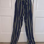 American Eagle Navy and yellow fancy joggers with ties Photo 0