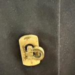 Banana Republic VTG Black Trench Coat Women M Petite Cotton Nylon Brass Clasp Photo 3