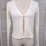 Old Navy Single Button Open Front Cardigan Ribbed Ivory-Small Photo 0