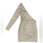 Meshki  Lilliana Textured Metallic One Shoulder Peekaboo Mini Dress Photo 2