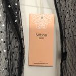 🆕 Clubwear Blouse Bodysuit (M) with Rhinestones Embellished 💥 Black Size M Photo 5