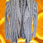 Say What? Say What White and Black Knit‎ Open Front Sweater Size XS Photo 0