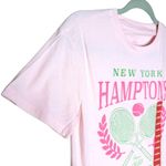 Hamptons Destinations Tennis Club Short Sleeve Graphic Tee Size XS Pink T Photo 1