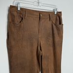 Faux-Suede Worn Luggage Slim Pants Brown Size 8 Chico's Size 1 Photo 3