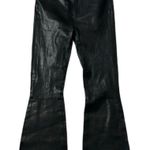 Rag and Bone 100% Lamb Leather High Rise Flare Bell Bottom Raw Hem Pants Black 27 Photo 0