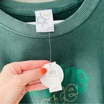 Aerie 'Running Late' Pullover Cropped Sweater Green Sz XS Photo 4