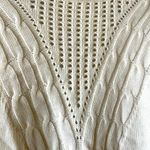 Dress Up Cable Knit Crewneck Cream Beige Pullover Sweater Womens Large Comfy Photo 6
