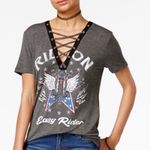Rebellious One NWT Easy Rider X Nordstrom Lace Up Graphic Tee Shirt Photo 1