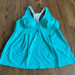 Lands' End  Womens Solid Teal Green Racerback Tankini Swim Suit Top Plus Size 16 Photo 0