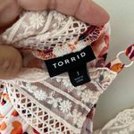 Torrid  Sz XL Gauze Crochet Neck Tank Top Blouse Pullover Straps Floral Loose Fit Photo 2