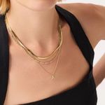 Ana Luisa  Ina Gold Herringbone Chain Necklace. Photo 7