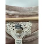 cupio  Top Women MEDIUM Brown White Tie Dye Long Sleeve Crew Neck Pullover Photo 4