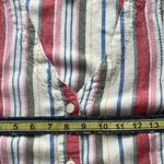 Old Navy Linen Blend Button Pocket Front Dress Medium Multi Stripe Sleeveless Photo 5