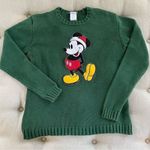 Disney Mickey Mouse Felted Applique Cotton Sweater L Photo 0