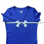 Under Armour Blue V-Neck Gray Camo Logo Active Athletic Short Sleeve Top Large Photo 8