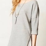 Anthropologie Saturday Sunday Gray Sweatshirt Tunic Zipper 3/4 Sleeve Top XS Photo 0