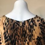 Vintage Dress Leopard Print Midi Sleeveless Brown Animal‎ Scoop Neck Casual Size 10 Photo 5