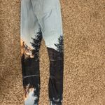 Colorado Threads Leggings Small Light Blue Mountain Lake Pine Trees Graphic Photo 2