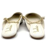 Lulus  Lavareta White Chain Pointed-Toe Loafer Slides Cream Off-White Size 7.5 Photo 10