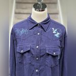 Vintage 90s Mickey Mouse Unlimited Corduroy Embroidered Western Shirt Cowgirl Blue Size M Photo 1