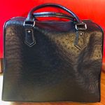 Black Faux Leather Weekend Travel Bag. Photo 0