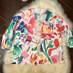 Chico's Chico’s sweater open cardigan floral sz Med 12/14 Photo 0