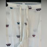Butterfly 100% cotton pajama/lounge pants, drawstring waist, pockets: size M White Size M Photo 2