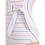 No Boundaries  White Campaign Stripe Wrap 1 Piece Plus Size Swimsuit 1X Photo 3