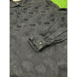 Valentino Studio VTG Textured Long Sleeve Silk Shirt Rhinestone Button EU42 US8 Black Size 8 Photo 1