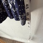 Erika Vintage 90s Floral Cottage V Neck Lace Blue Babydoll Midi Dress Photo 9