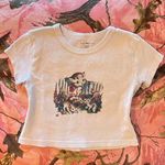 Brandy Melville rare kitty cat flower meadow print baby tee Photo 4