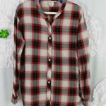 White Crow Womens Shirt Top Size Small Plaid Button Up Red Black Rounded Hem Photo 0