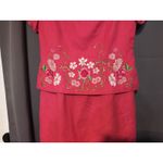 Jessica Howard Vintage Pink Midi Dress, Floral Embroidered Dress, Sz 6, Faux Set Photo 6