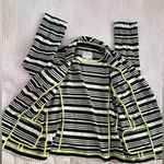 Loft Anne Taylor black & off white classic horizontal striped knit blazer size M Photo 3