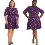 Unique Vintage Gwynnie Bee Purple Ice Cream Cone Fit And Flare Dress, 0XL Photo 14
