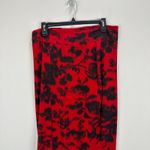 Bryn Walker  Sloan Skirt Stretch Jersey Pencil Midi Floral Red Pull On Medium NWT Photo 9